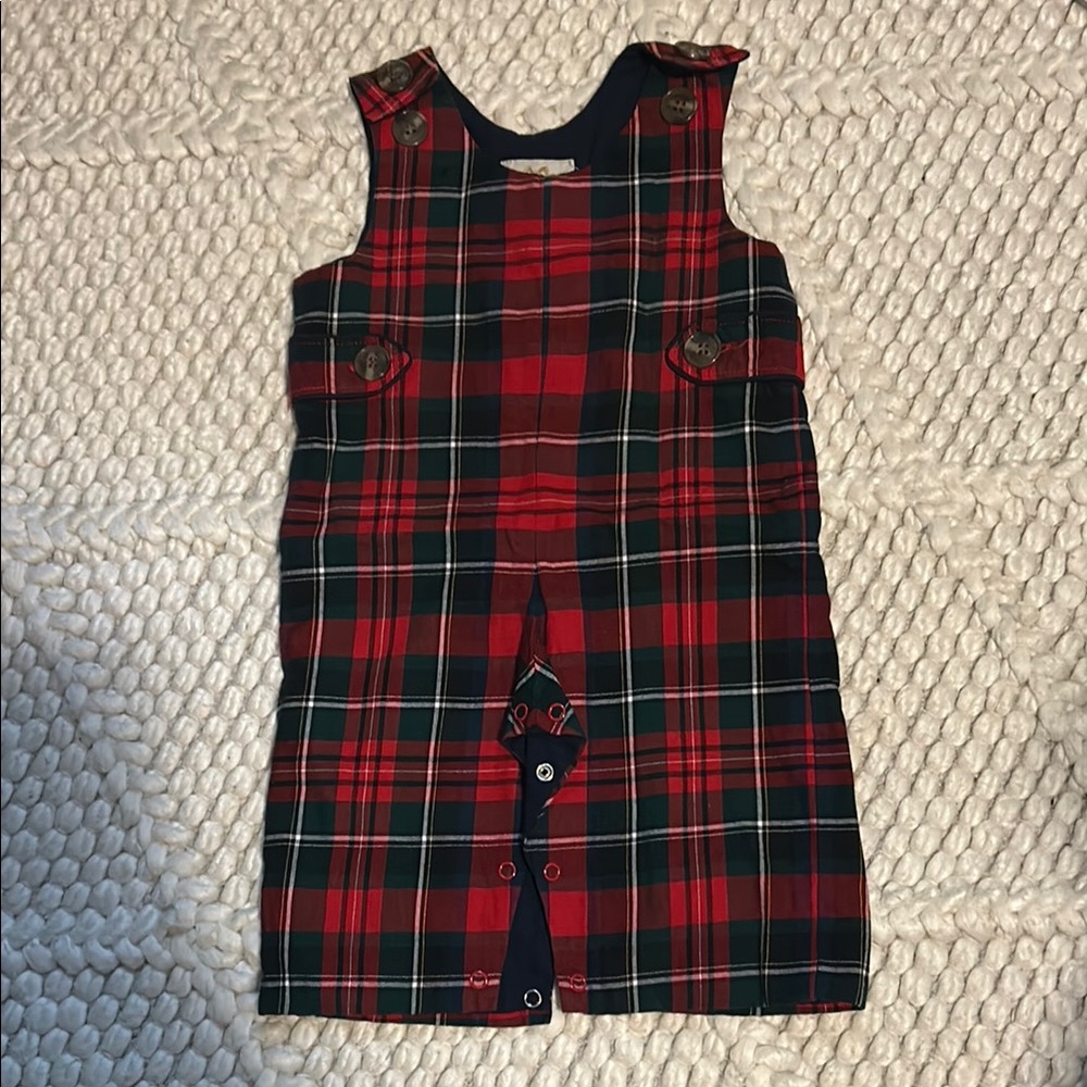The Beaufort Bonnet Company Festive Plaid Kids Bodysuit